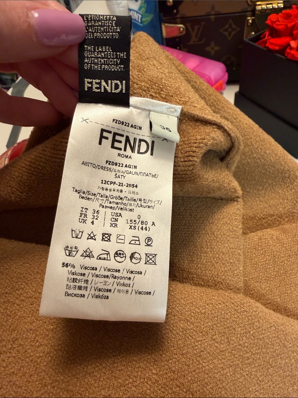 SKIMS Fendi Camel Suede Tank Mini Dress - Picture 4 of 4